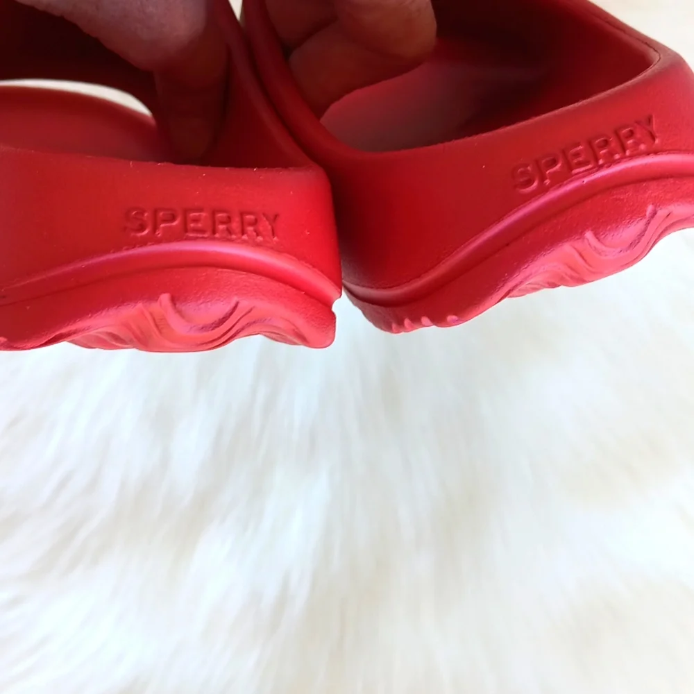 ❤️Sperry preppy patriotic July 4th red float slides with logo - Picture 3 of 10